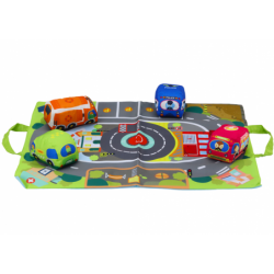 Set of Soft Toy Cars Play Mat 9 Pieces