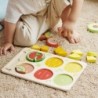 CLASSIC WORLD Wooden Fruit for Velcro Cutting + Fraction and Division Learning 23 el.