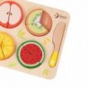 CLASSIC WORLD Wooden Fruit for Velcro Cutting + Fraction and Division Learning 23 el.