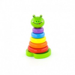 Educational Wooden Toy Viga Pyramid. Learning Colors