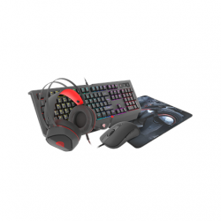 GENESIS COMBO set 4in1 cobalt 330 rgb keyboard + mouse +headphones + mousepad, us layout Genesis Wired On-Ear |