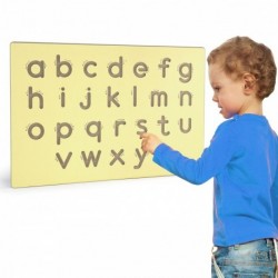 Learning to write small letters template for the blackboard by Viga Toys