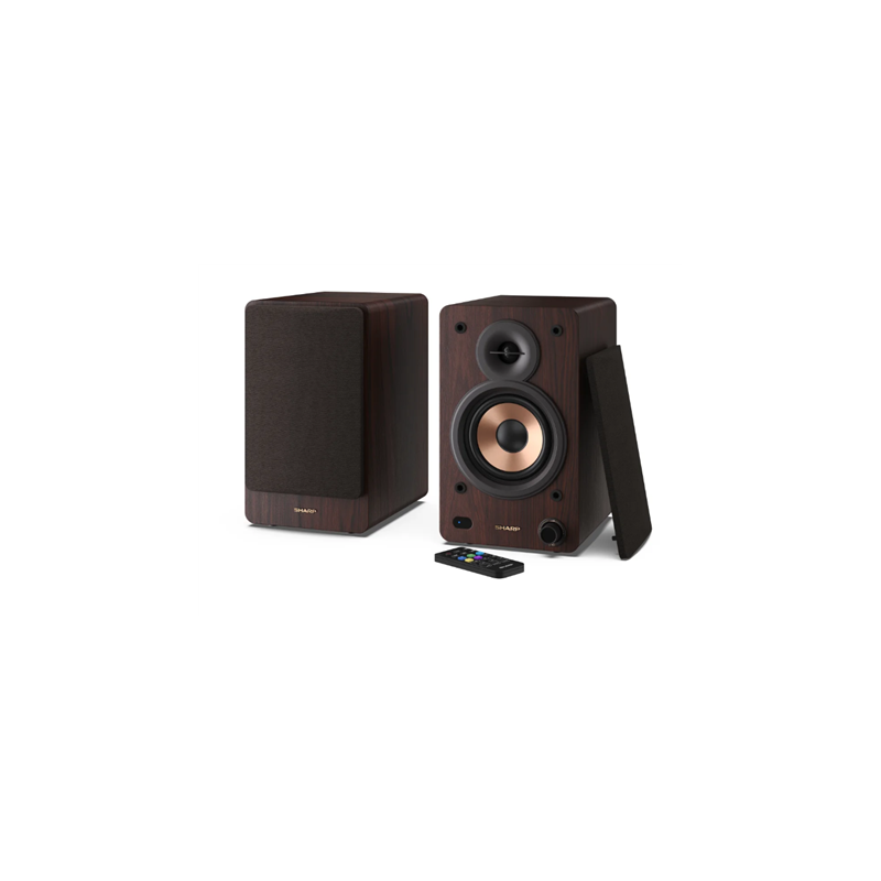Sharp CP-SS30 Bookshelf Speakers, Brown Sharp Speakers CP-SS30(BR) Bookshelf 60 W Bluetooth Brown Wireless