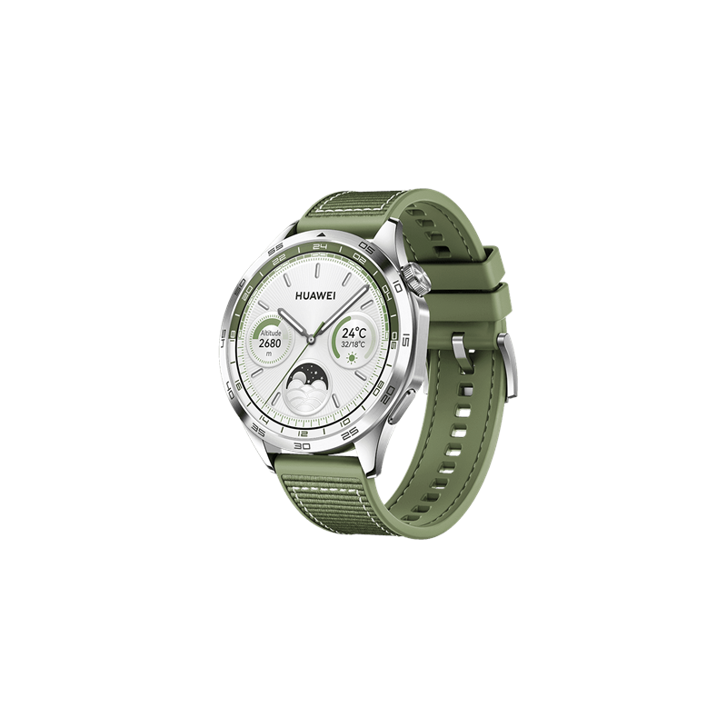GT 4 4 Smart watch GPS (satellite) AMOLED 46 mm 46mm Waterproof Green Woven