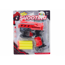 Mini Foam Dart Gun With Suction Cups, Red