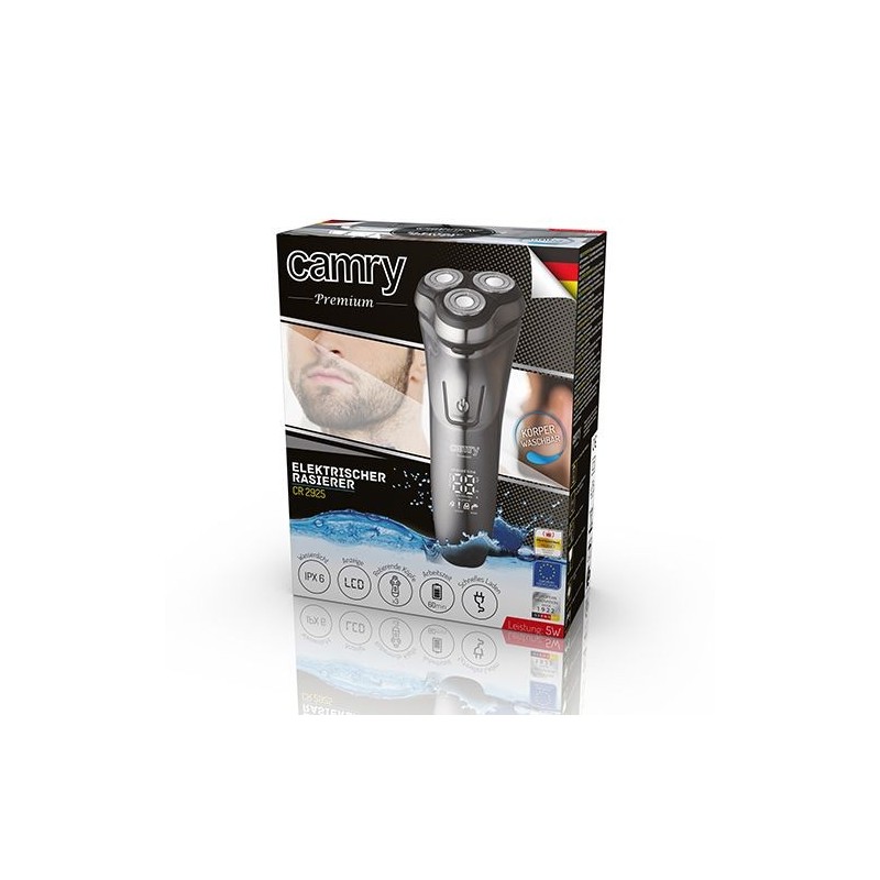 Skuveklis Camry  Shaver CR 2925 Cordless, Charging time 1.5 h, Number of shaver heads/blades 3, Grey 