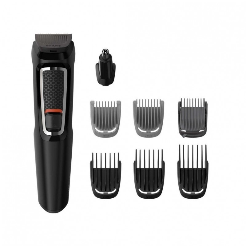 Skuveklis Philips  Philips Multigroom series 3000 8-in-1, Face and Hair MG3730/15 8 tools Self-sharpening steel blades Up to 60 min run time Rinseable attachments 