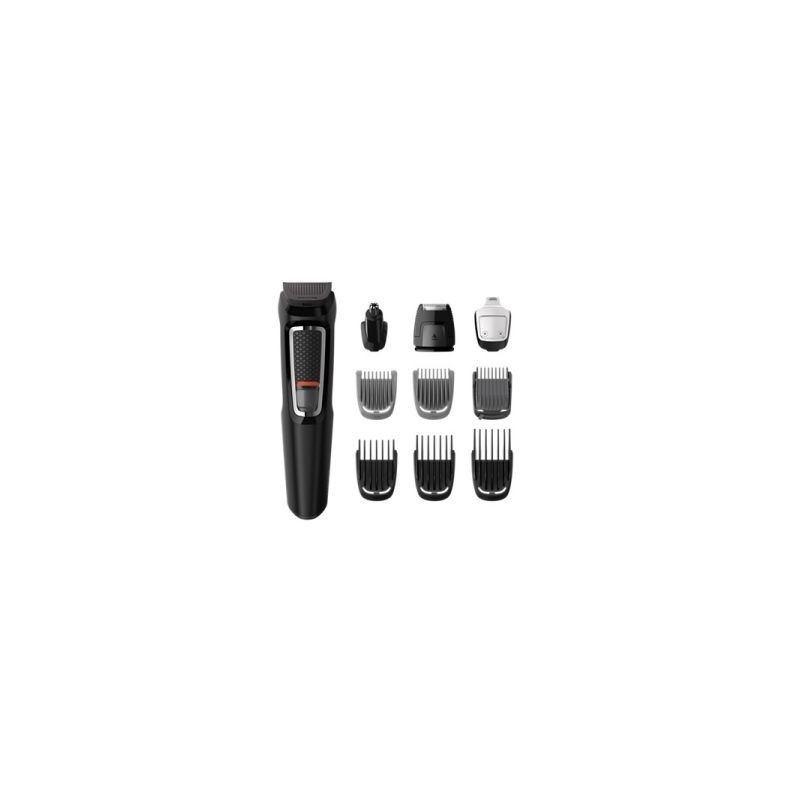 Skuveklis Philips  Philips Multigroom series 3000 9-in-1, Face and Hair MG3740/15 9 tools Self-sharpening steel blades Up to 60 min run time Rinseable attachments 