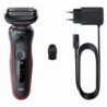 Skuveklis Braun  Shaver 51-R1000s	 Operating time (max) 50 min, Wet&ampDry, Black/Red 