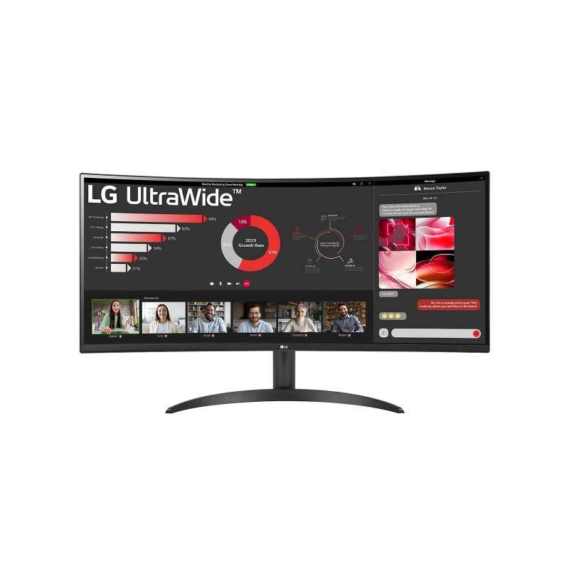 LG Curved UltraWide Monitor 34WR50QC-B.AEU 34 " VA QHD 21:9 100 Hz 5 ms 3440 x 1440 HDMI ports