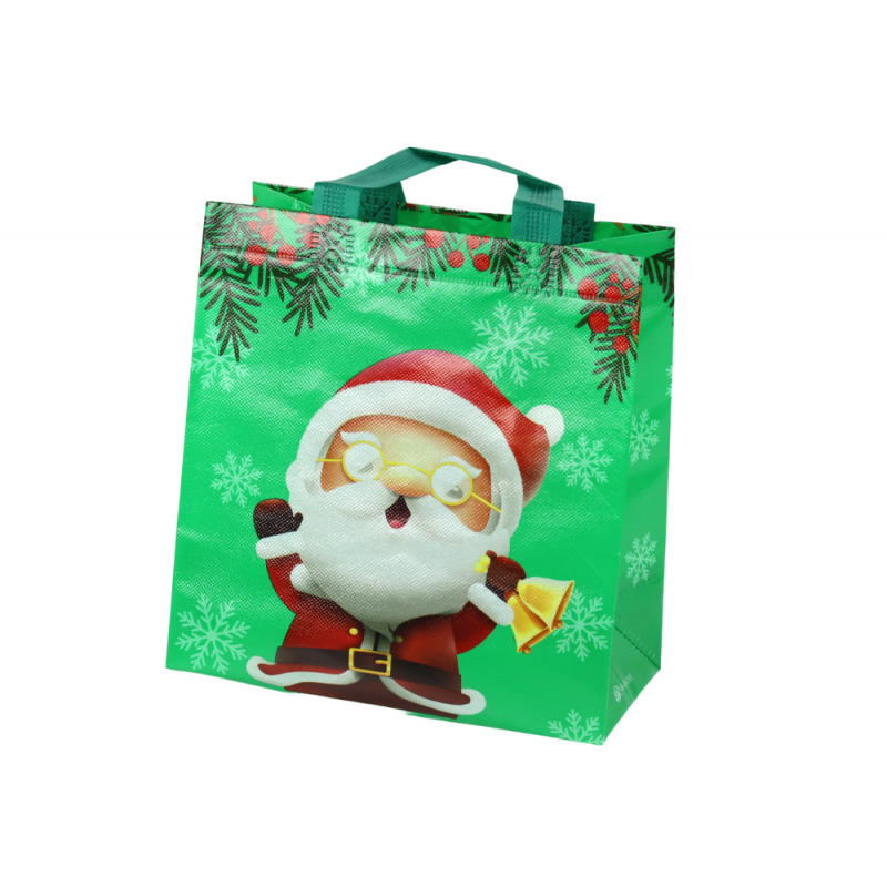 Santa Claus Gift Bag Green 23cm x 21.5cm x 11cm