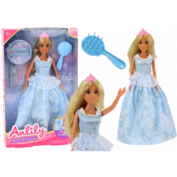 Anlily Ice Queen Blue Dress Snowflake Brush Doll