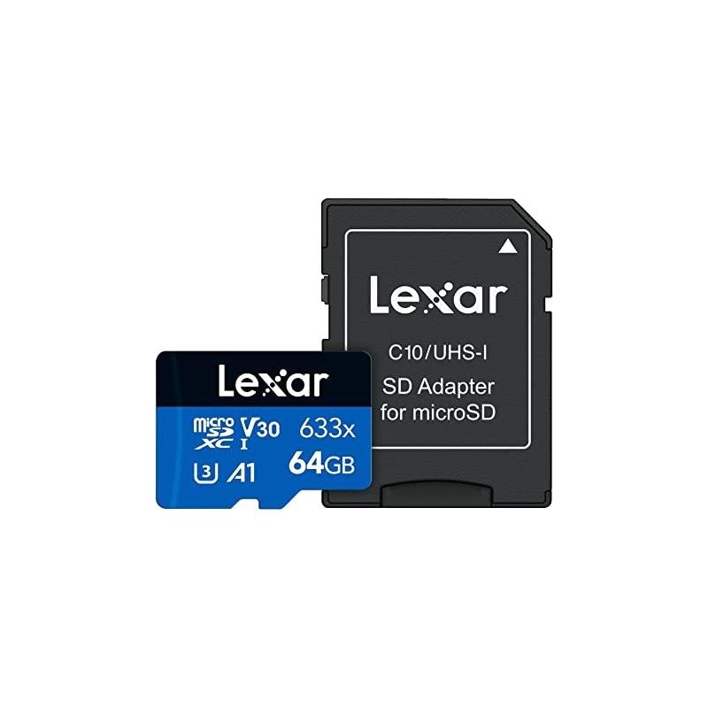 LEXAR MEMORY MICRO SDXC 64GB UHS-I/W/ADAPTER LSDMI64GBB633A