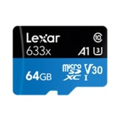 LEXAR MEMORY MICRO SDXC 64GB UHS-I/W/ADAPTER LSDMI64GBB633A