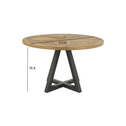 Dining table INDUS D125xH76,6cm, oak