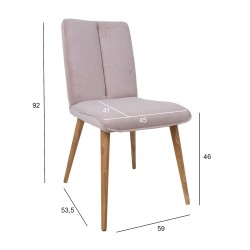Обеденный стул NOVA 59x53,5xH92см, серо-розовый