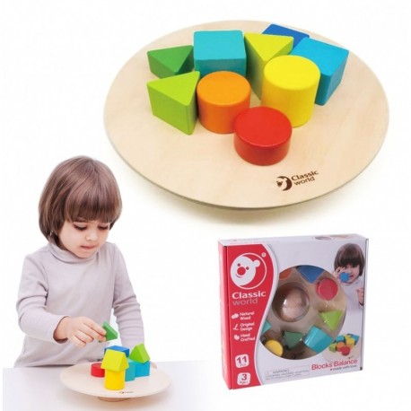 A balancing toy, blocks and a Classic World stand