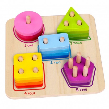 TOOKY TOY Wooden Geometric Sorter Learning Counting Shapes