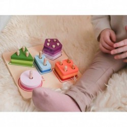 TOOKY TOY Wooden Geometric Sorter Learning Counting Shapes