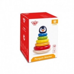 TOOKY TOY Wooden Penguin Pyramid Puzzle