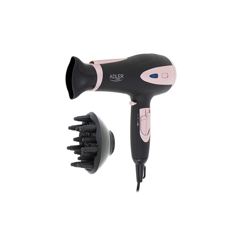 Adler Hair Dryer AD 2248b ION 2200 W Number of temperature settings 3 Ionic function Diffuser nozzle |