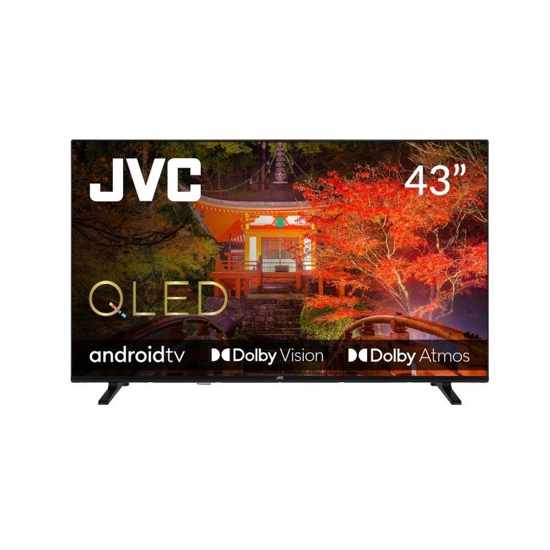 TV Set JVC 43" 4K/Smart QLED 3840x2160 Wireless LAN Bluetooth Android TV LT-43VAQ330P