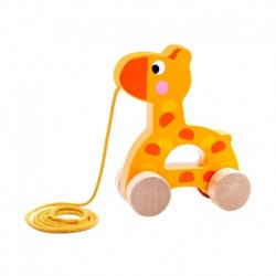 TOOKY TOY Wooden Giraffe to Pull a String
