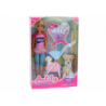 Anlily doll with a dog in a stroller bottles bowl bone apparatus