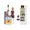 Set Doll In Supermarket Shelves Shopping Cart Food Products