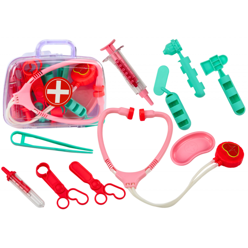 Baby First Aid Kit Medical Tools In Pink Suitcase
