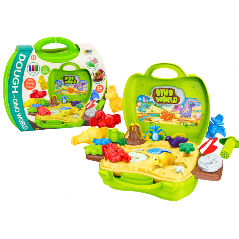 Playdough Dinosaur World In A Suitcase Molds Tools Green