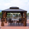 Gazebo SUNSET 3,65x4,85xH2 2,7m, brown beige