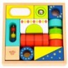 TOOKY TOY Wooden Sensory Blocks Puzzle Multifunctional Shapes Sound Touch 12 el.
