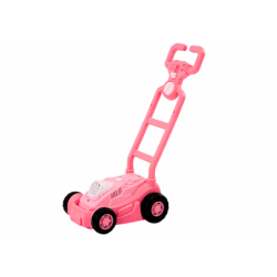 Soap Bubble Machine Lawn Mower Ride-On with Pink Handle