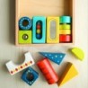 TOOKY TOY Wooden Sensory Blocks Puzzle Multifunctional Shapes Sound Touch 12 el.