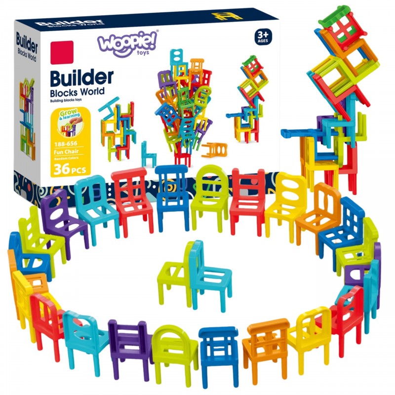 WOOPIE Skill Game Block Puzzle Balancing Chairs 36 pcs.