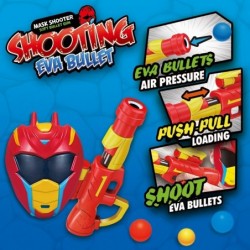 WOOPIE Set of Foam Ball Gun Rifle + Mask for Children Automatic Launcher 11 pcs.