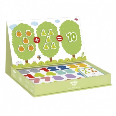 TOOKY TOY Wooden Magnetic Puzzle Game for Children Learning to Count Fruits Numbers 81 el.