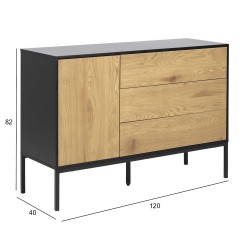 Sideboard SEAFORD 120x40xH82cm, oak