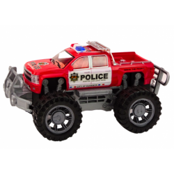 Police Car Pickup Red Off-Road Police Car