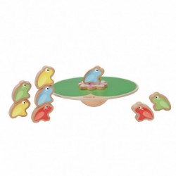 CLASSIC WORLD Wooden Puzzle Blocks Balancing Game Frog Lily 11 el.