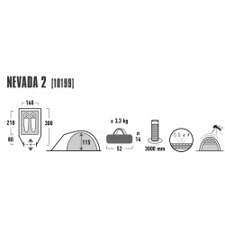 Палатка Nevada 2, темно-серый/красный, ТМ High Peak