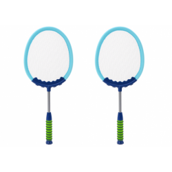 Set of 2 Badminton Rackets Blue Badminton Shuttlecocks