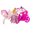 Doll With Carriage Horse Carriage Princess Pink Pegasus Set