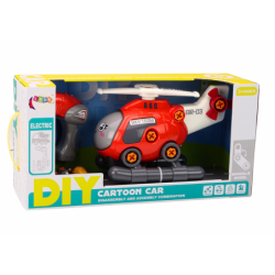 DIY Turning Cartoon Helicopter Red