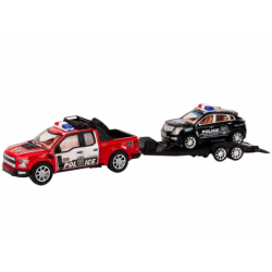 Police Pickup Truck With Tow Truck Semi-Trailer Off-Road Car Police Set