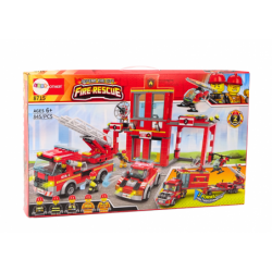 Bricks Set Fire Department Base Car Auto Helicopter 845 El