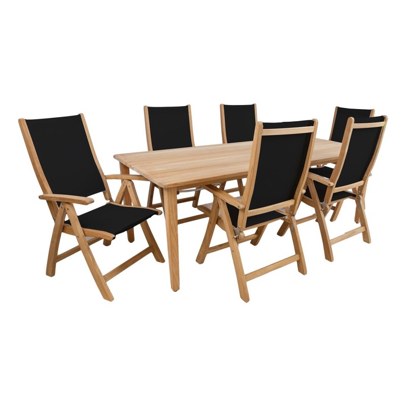 Dining set MALDIVEwith 6 foldable chairs