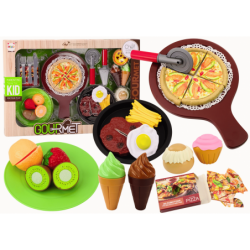 Fast Food Set Fruits Steak Ice Cream Accessories Pizza French fries 26 pcs.