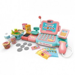 WOOPIE Kids Cash Register Scanner Scale Microphone + 24 Accs.